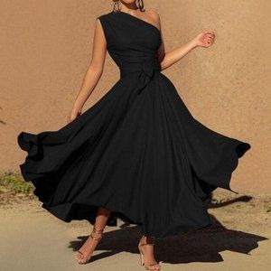 Black one shoulder dress